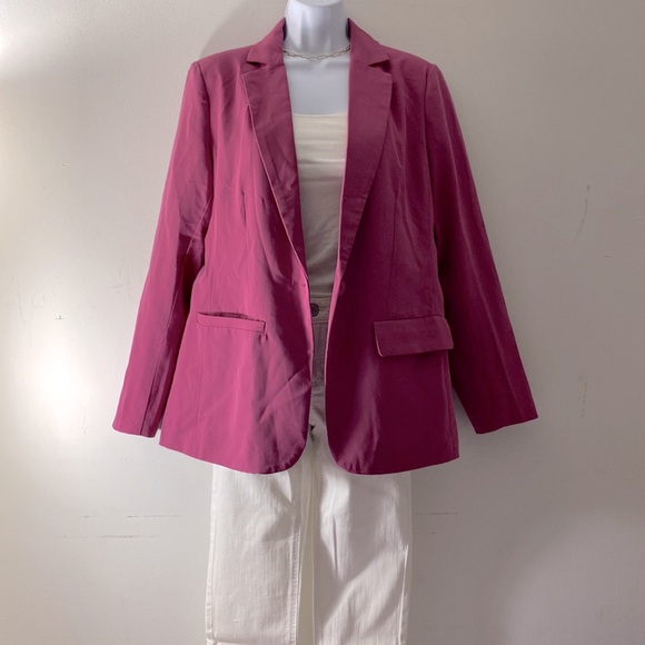 Women’s Menswear Blazer Fuchsia - Picture 15 of 15